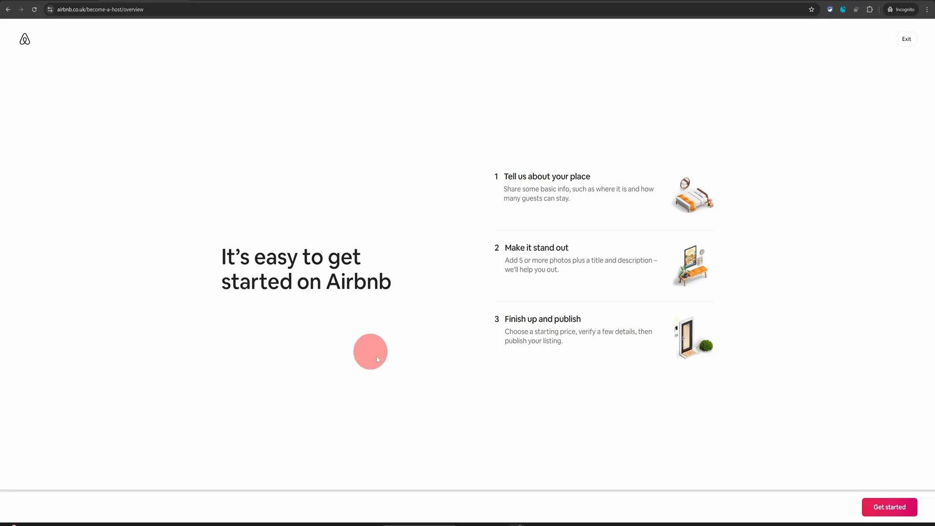 Getting started with Airbnb is simple—just follow a few easy steps to list your space.