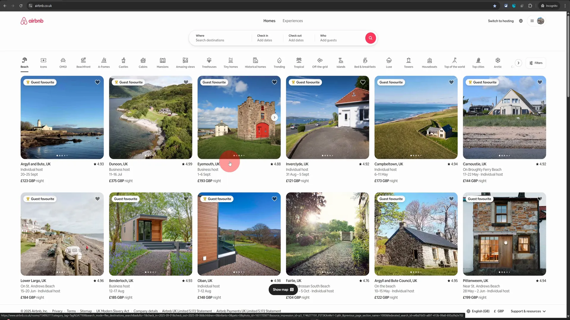 Explore unique stays in Scotland—find the perfect home with detailed listings, photos, and guest reviews.