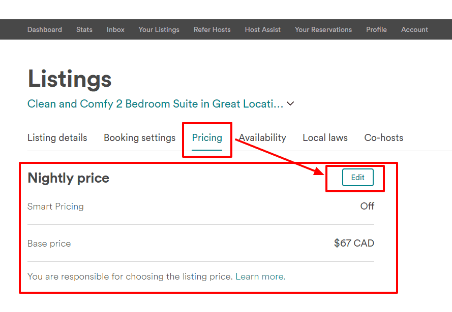 Airbnb smart pricing