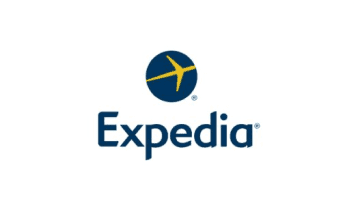 Airbnb Hosting The Expedia logo on a white background, featuring Airbnb hosting tips.
