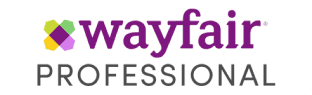 Airbnb Hosting Wayfair professional logo on a white background.