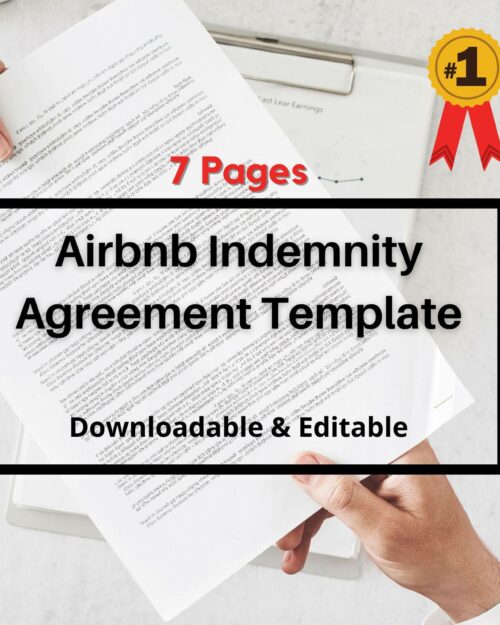 Indemnity Agreement For Residential Property Airbnb VRBO