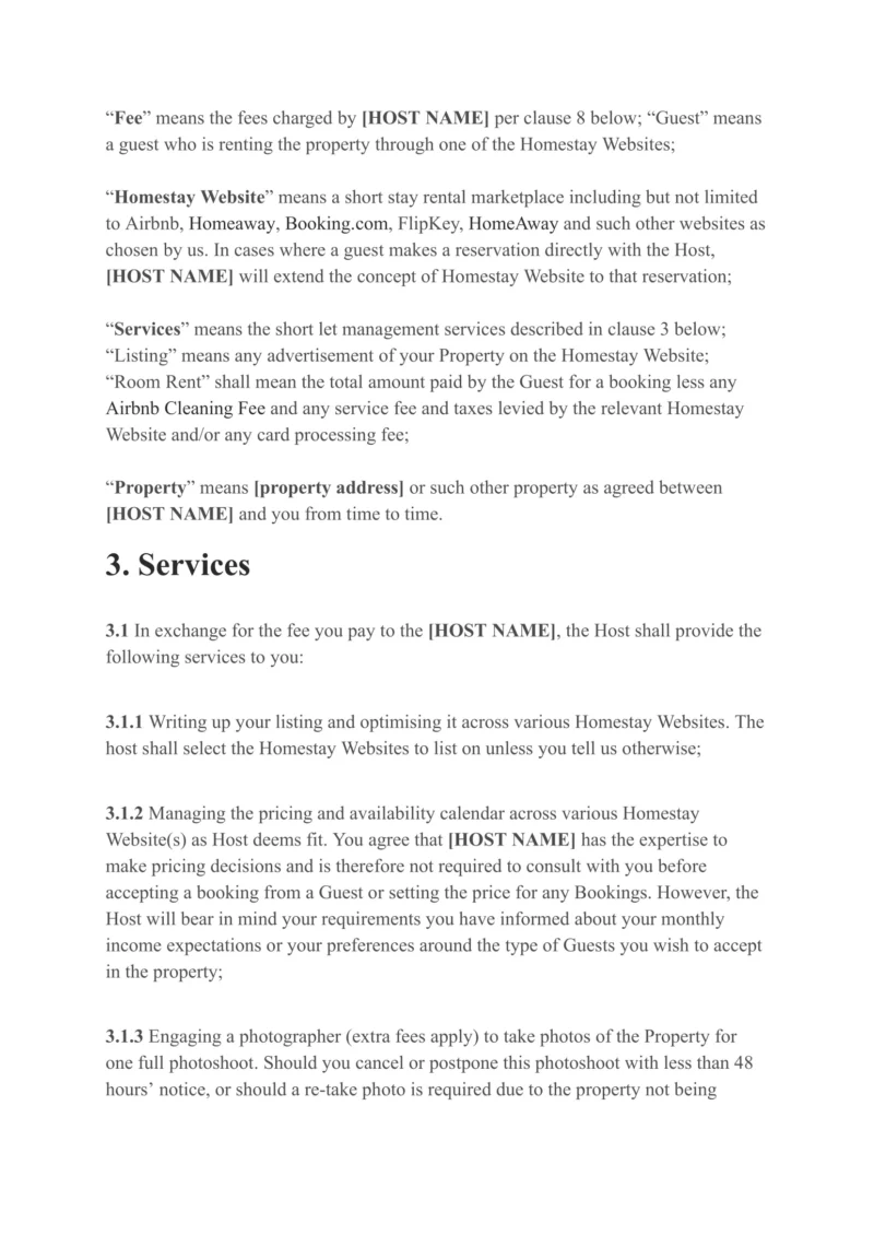Airbnb Property Management Contract