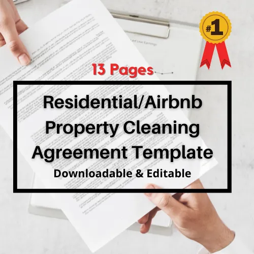 Airbnb Cleaning Agreement Template – Professional Contract for Cleaners and Airbnb STR Hosts