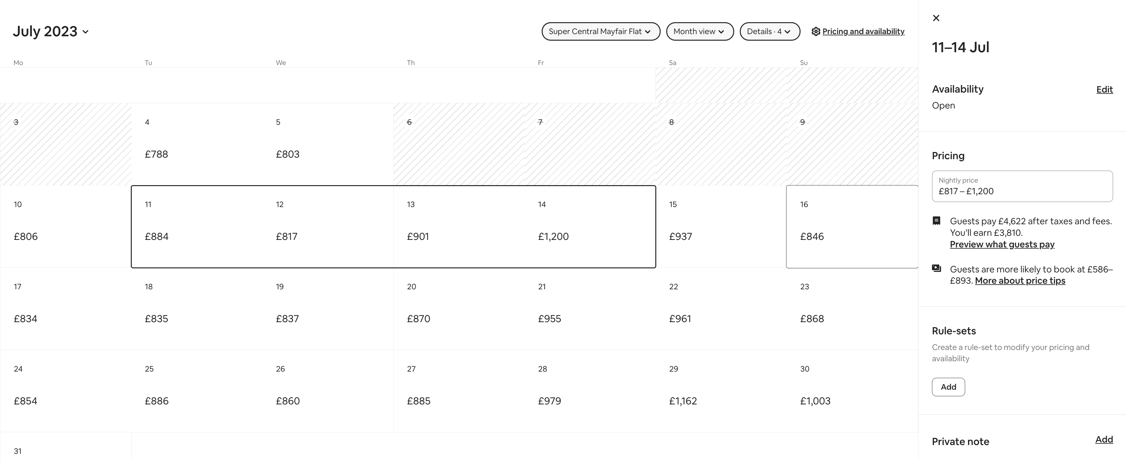 how to set airbnb rates manually