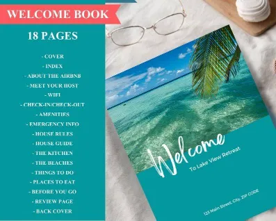 Airbnb Hosting An Tropical - AIRBNB Welcome Guide with a tropical theme.