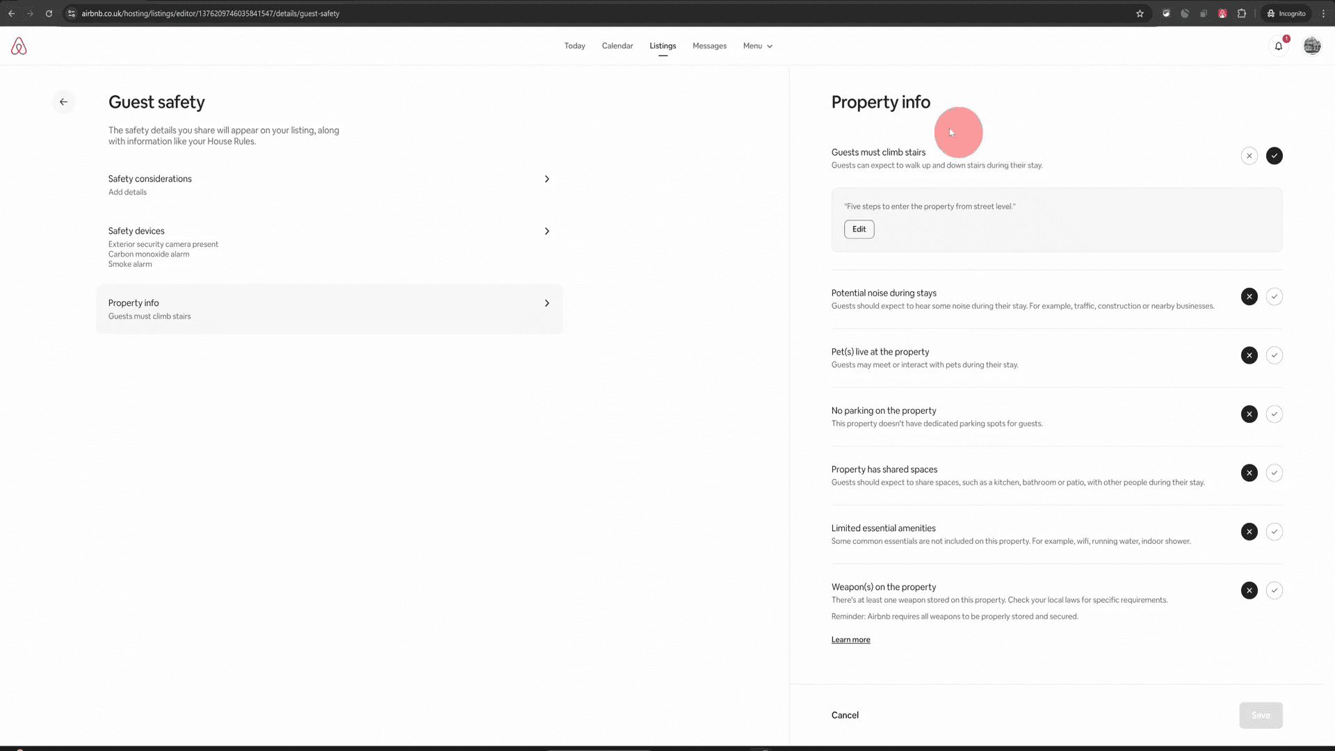 Accessing property info