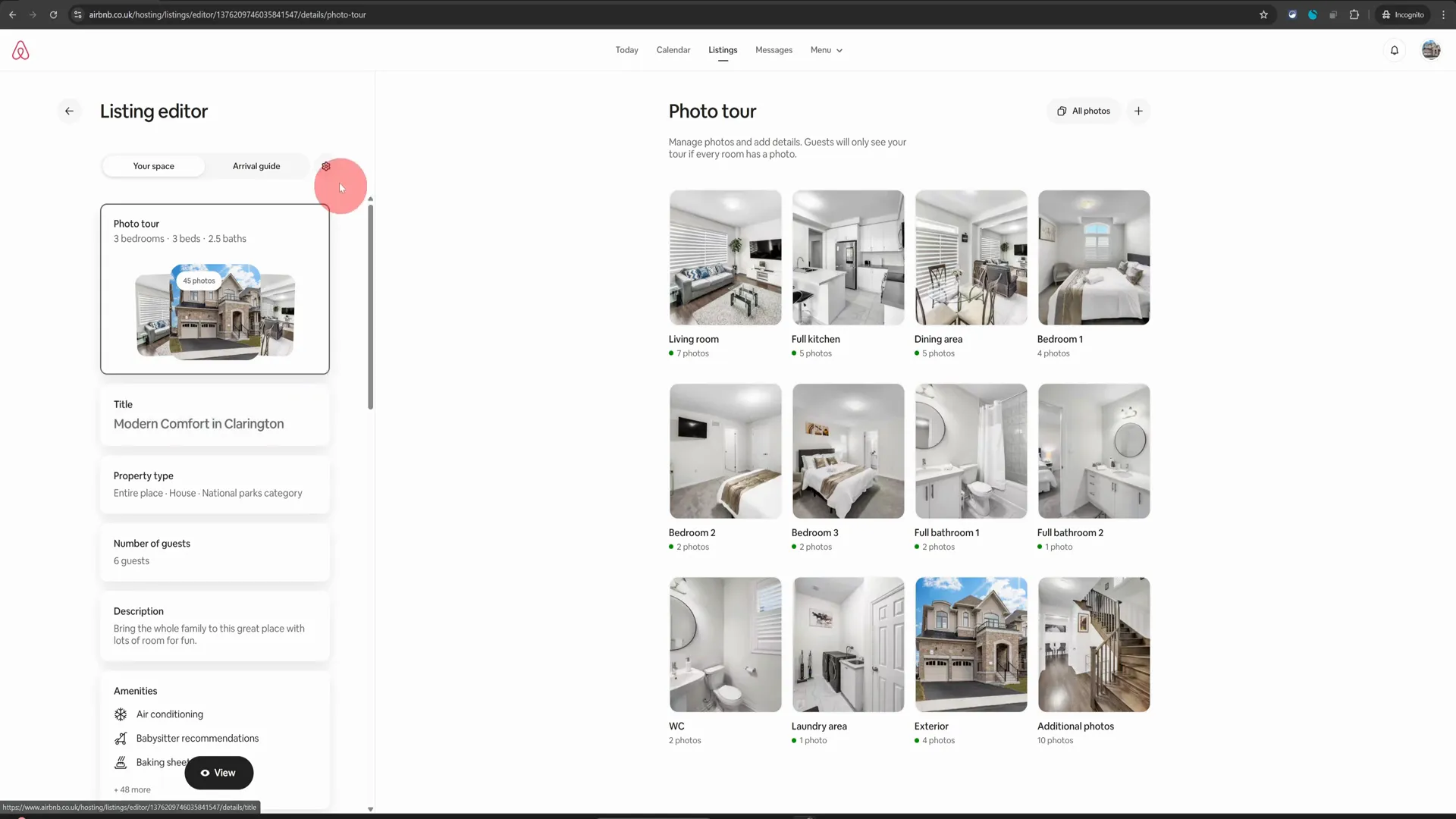 Navigating to Listings on Airbnb