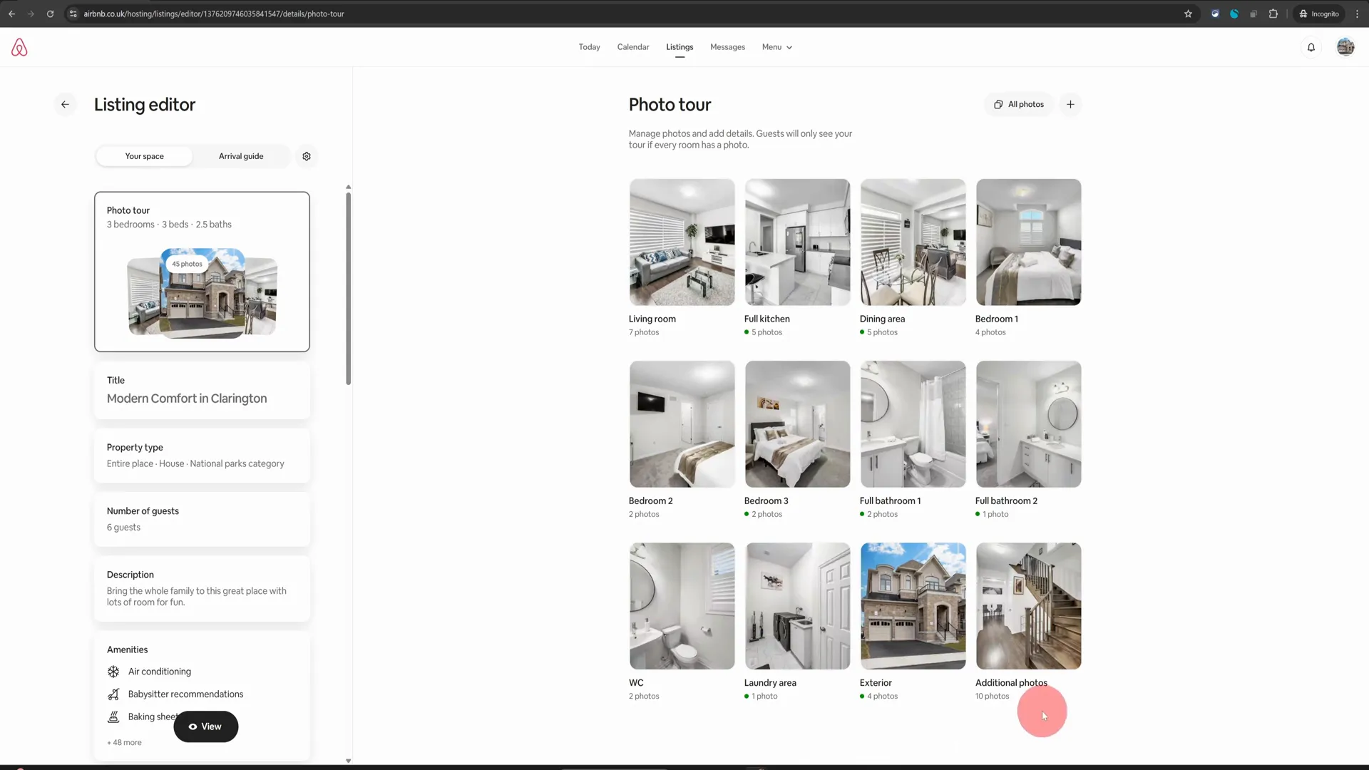 Listing editor overview