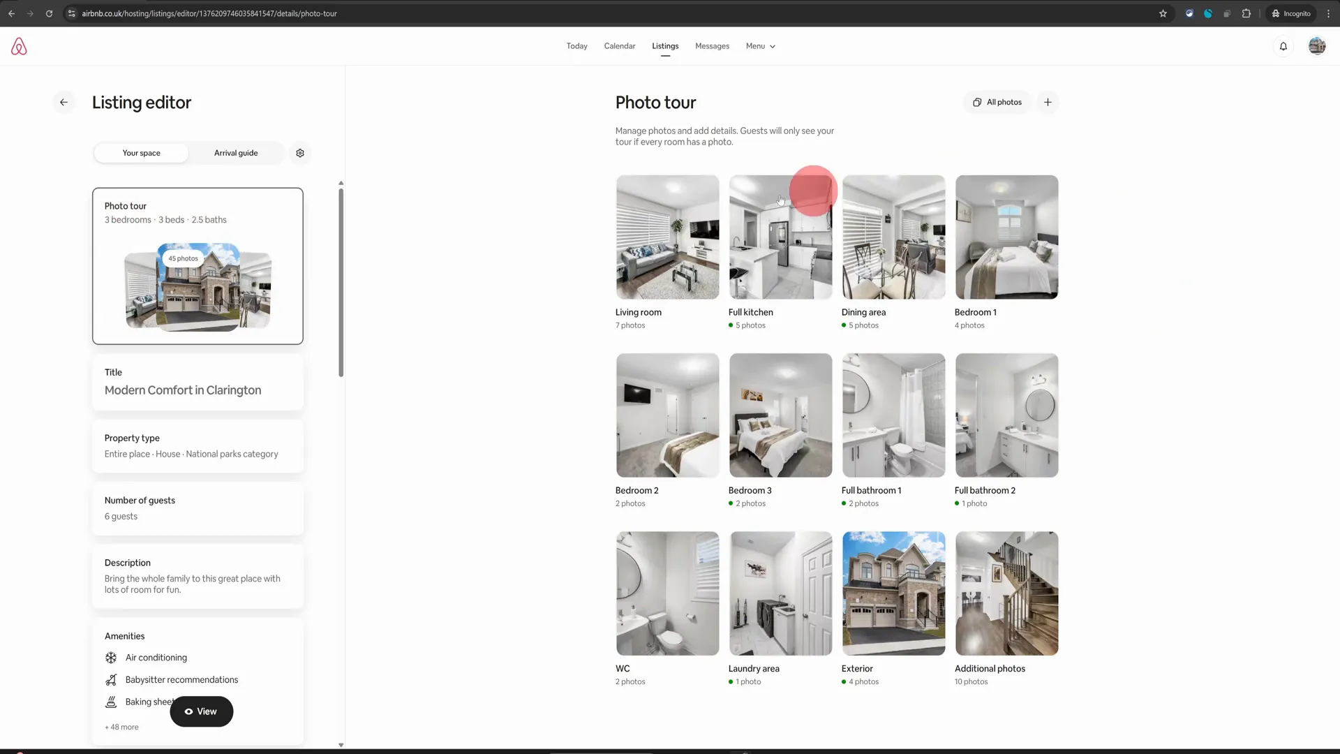 Photo Tour option in listing editor