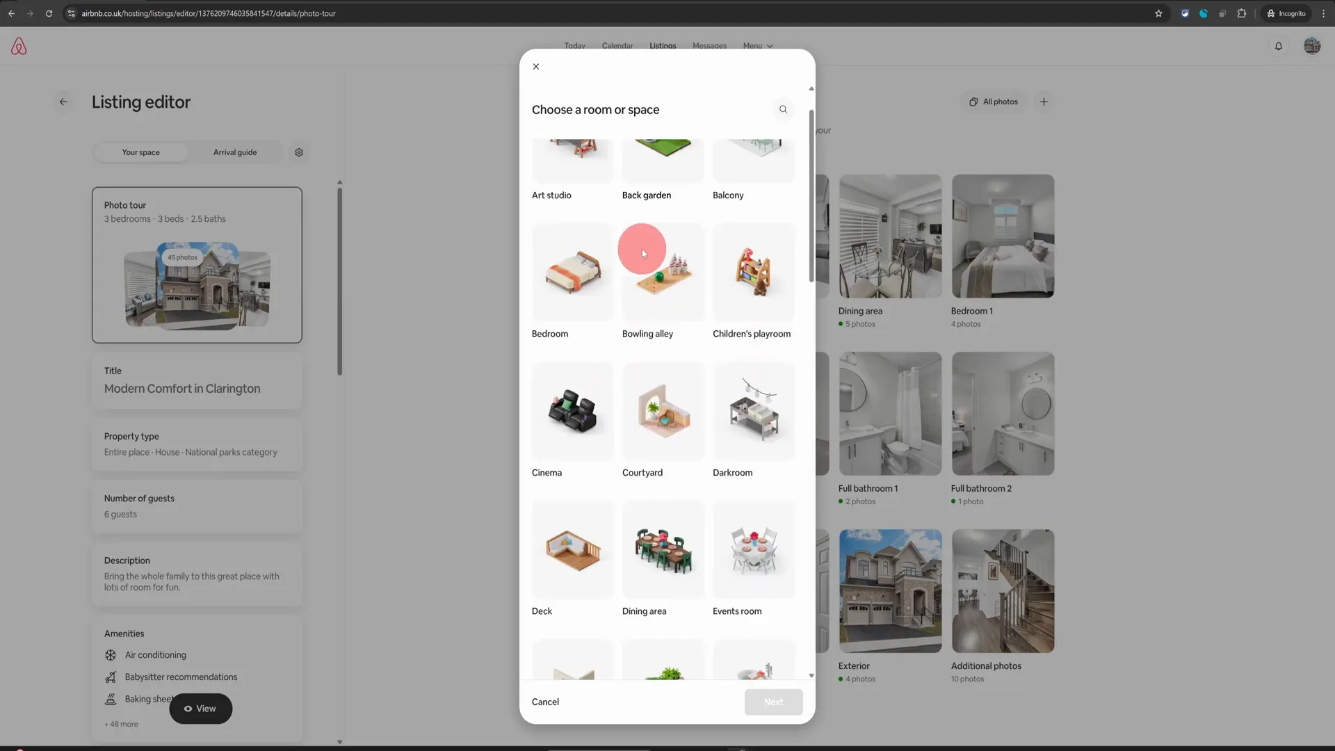 Adding new spaces