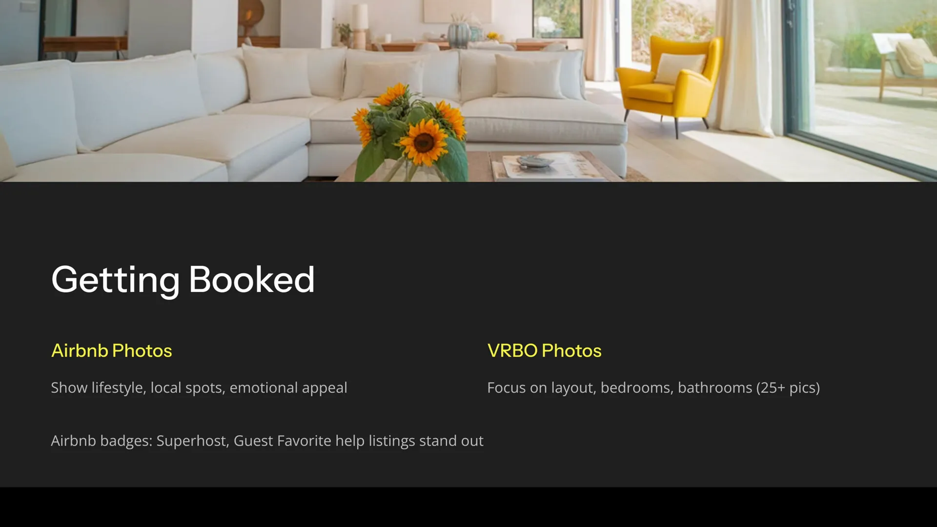 VRBO listing with detailed photos of bedrooms and living spaces