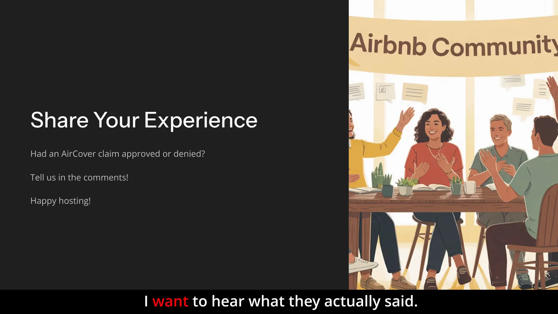 Host sharing Airbnb AirCover claim experience in comments