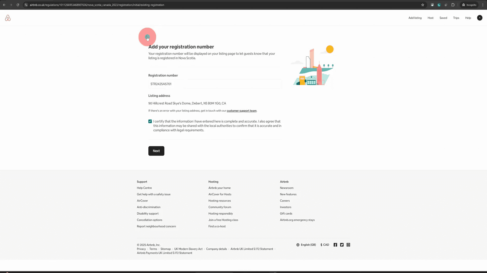 Option to add or edit registration number