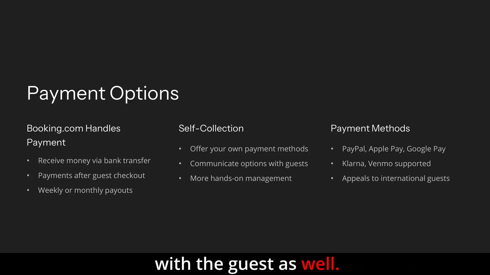 Booking.com payment methods options