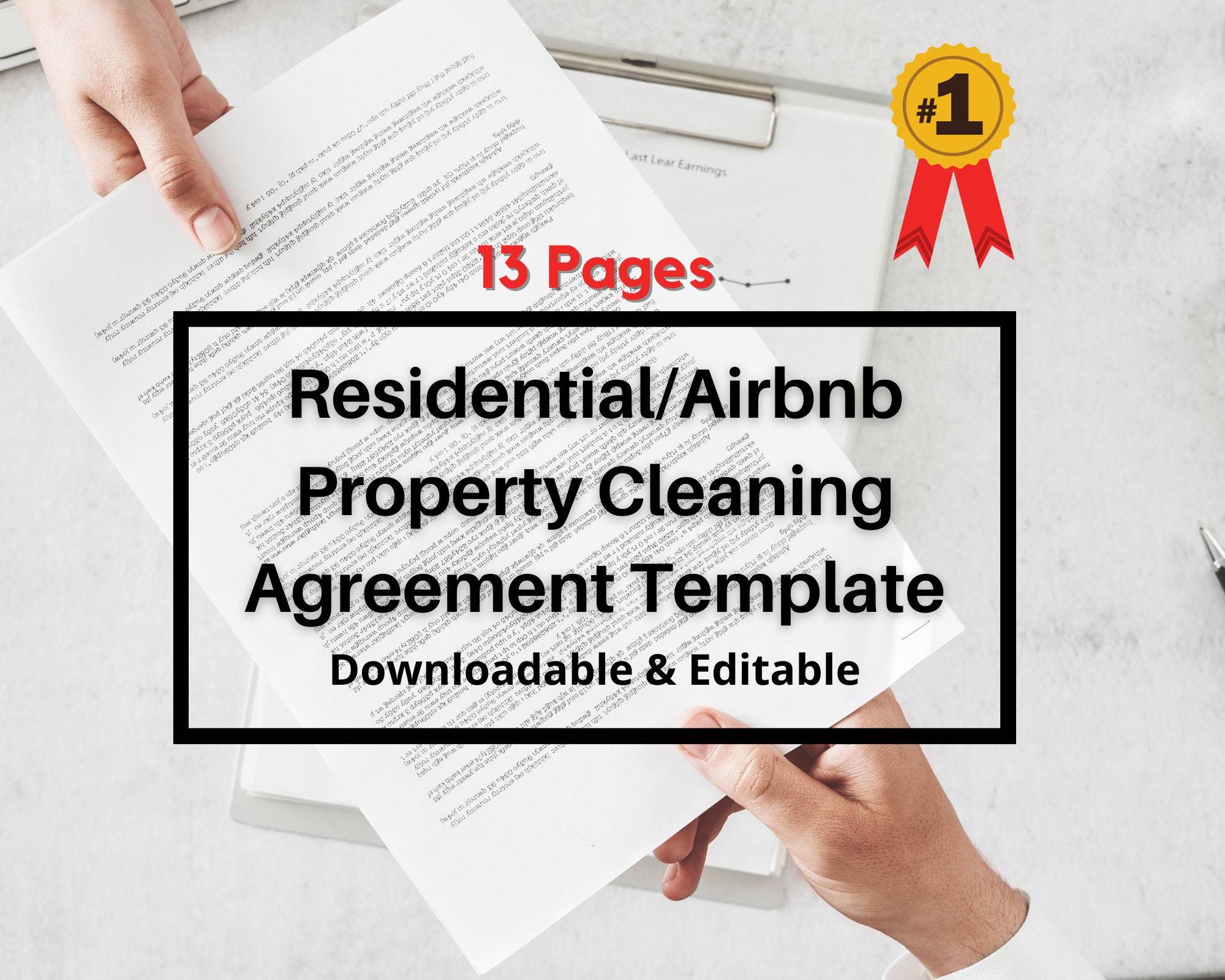 Cleaning Contract Template Agreement For Vacation Rentals, Airbnb, VRBO