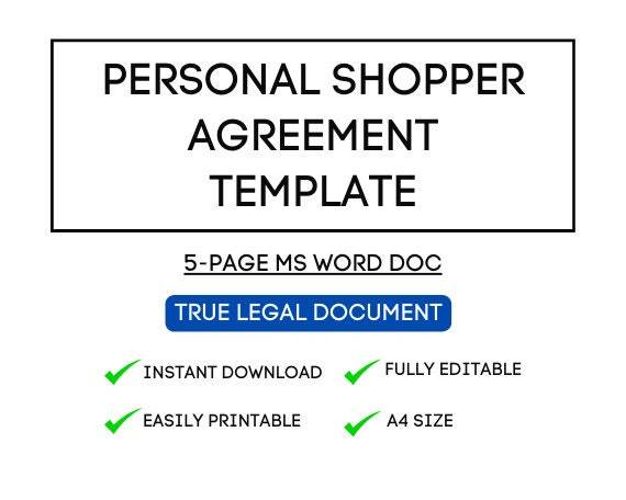 Customizable Personal Shopper Agreement Template