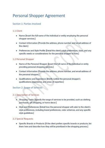 Professional Personal Assistant Agreement Template STR Specialist Professional Personal Assistant Agreement Template STR Specialist