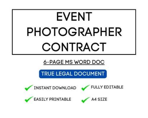 Event Photographer Contract Template STR Specialist Event Photographer Contract Template STR Specialist