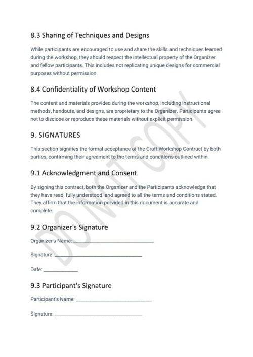 Craft Workshop Agreement Template: STR Specialist Craft Workshop Agreement Template: STR Specialist