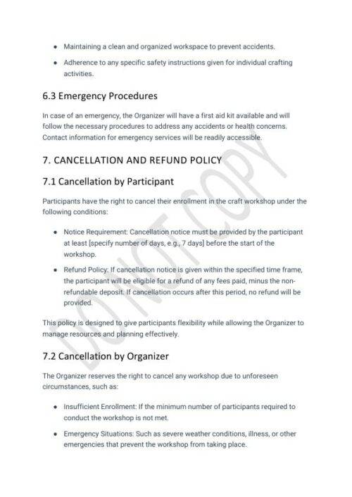 Craft Workshop Agreement Template: STR Specialist Craft Workshop Agreement Template: STR Specialist
